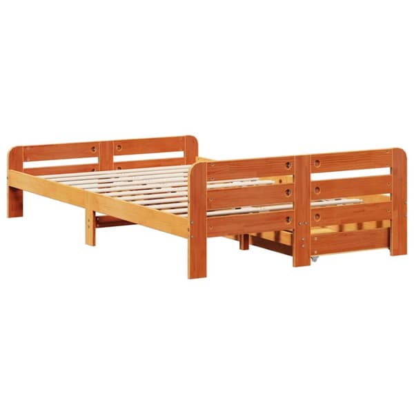 vidaXL Sengeramme uten madrass brun 135x190 cm heltre furu