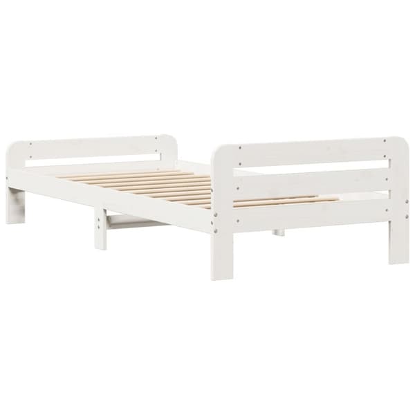 vidaXL sengeramme uden madras 100x200 cm massivt fyrretræ hvid