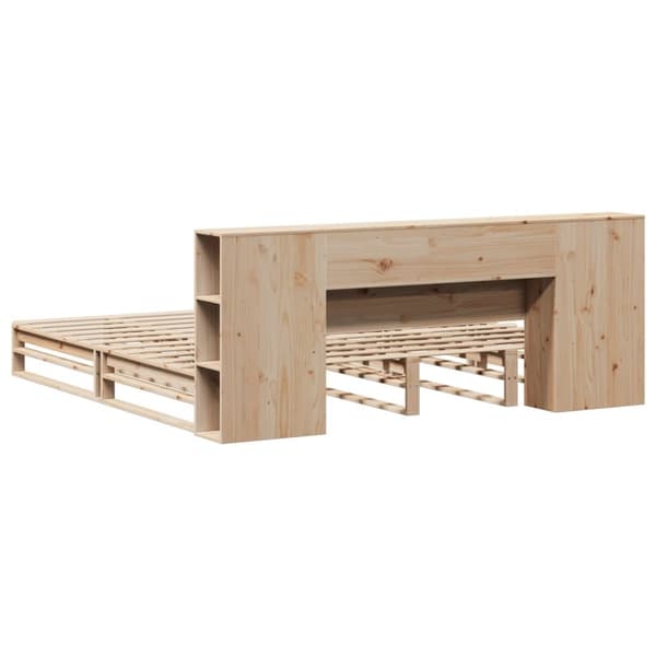 vidaXL Seng med bokhylle uten madrass 180x200 cm heltre
