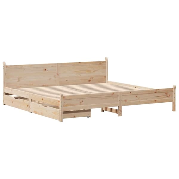 vidaXL sengeramme uden madras 200x200 cm massivt fyrretræ