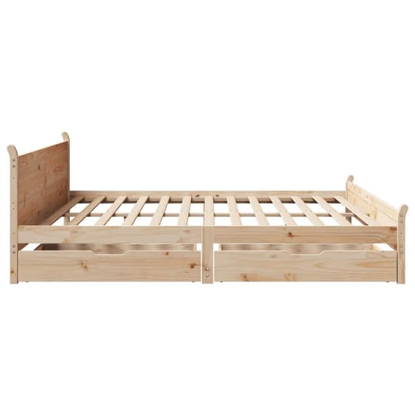 vidaXL sengeramme uden madras 200x200 cm massivt fyrretræ