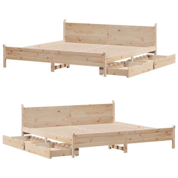 vidaXL sengeramme uden madras 200x200 cm massivt fyrretræ