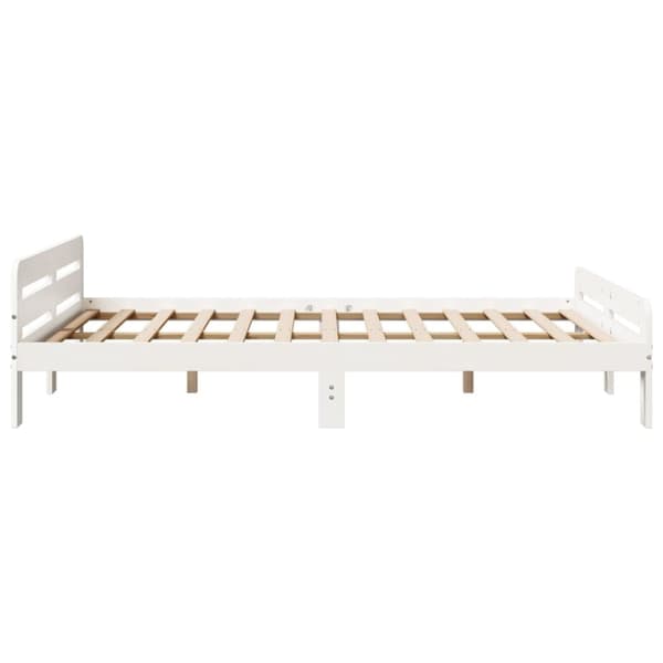 vidaXL sengeramme uden madras 140x200 cm massivt fyrretræ hvid