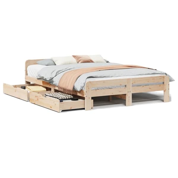 vidaXL sengeramme uden madras 150x200 cm massivt fyrretræ