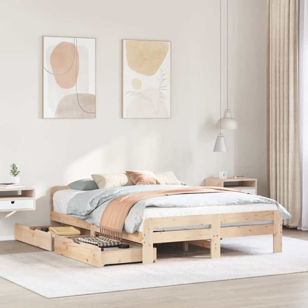 vidaXL sengeramme uden madras 150x200 cm massivt fyrretræ