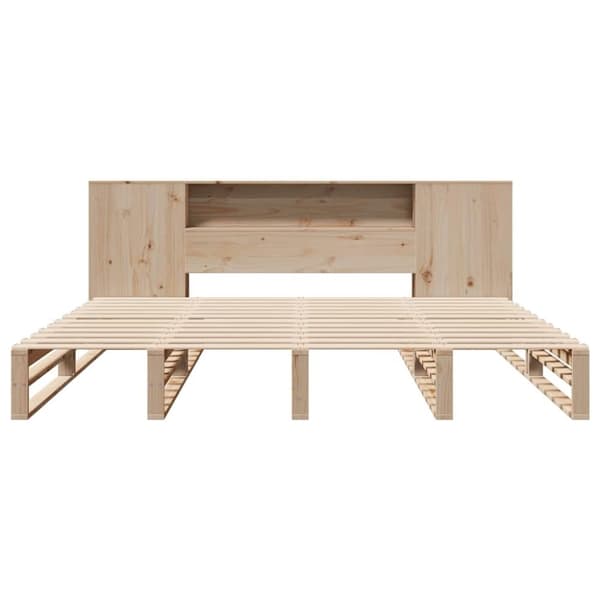 vidaXL Seng med bokhylle uten madrass 200x200 cm heltre