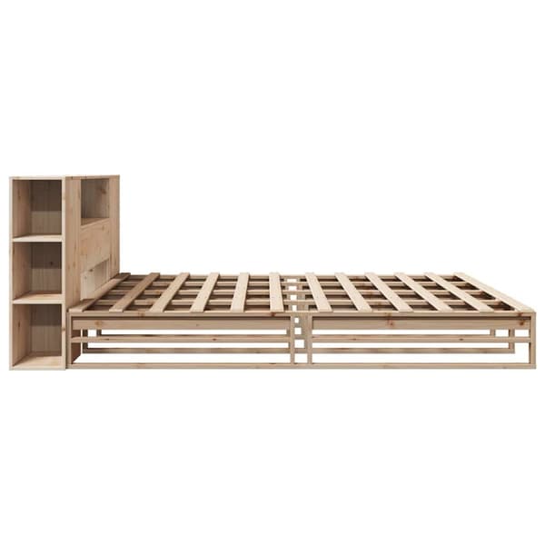 vidaXL Seng med bokhylle uten madrass 200x200 cm heltre