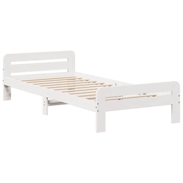 vidaXL Sängynrunko ilman patjaa päädyllä 75x190 cm täysi mänty