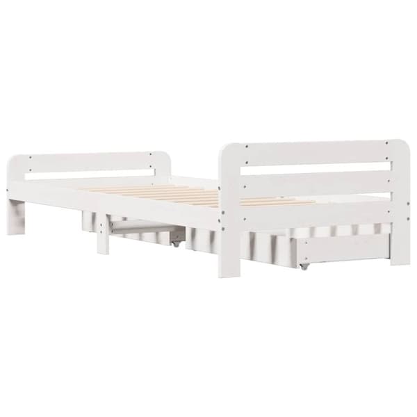 vidaXL Sängynrunko ilman patjaa päädyllä 75x190 cm täysi mänty