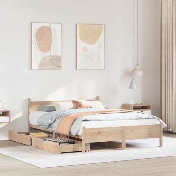 vidaXL sengeramme uden madras 160x200 cm massivt fyrretræ