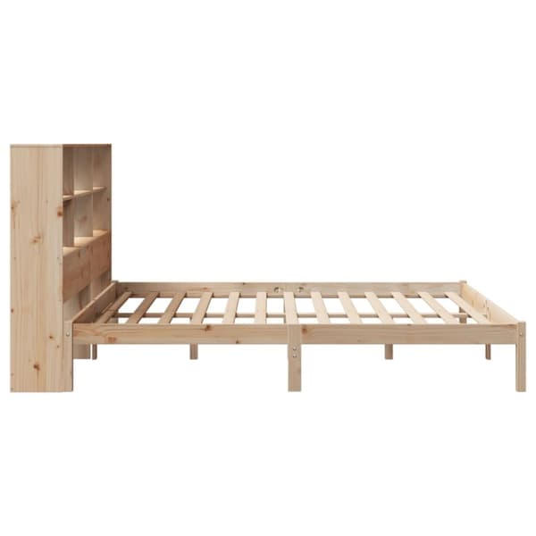 vidaXL Seng med bokhylle uten madrass 180x200 cm heltre furu