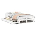 Miniatyrbilde 3 av 11: vidaXL Sengeramme uten madrass hvit 135x190 cm heltre furu