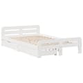 Miniatyrbilde 4 av 11: vidaXL Sengeramme uten madrass hvit 135x190 cm heltre furu