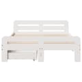 Miniatyrbilde 5 av 11: vidaXL Sengeramme uten madrass hvit 135x190 cm heltre furu
