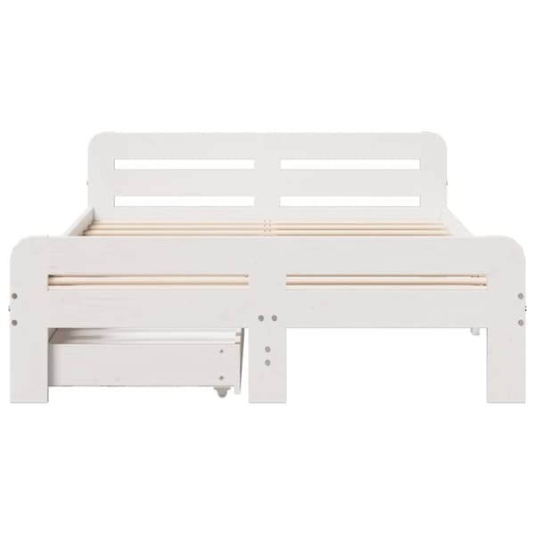 vidaXL Sengeramme uten madrass hvit 135x190 cm heltre furu