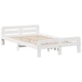 Miniatyrbilde 6 av 11: vidaXL Sengeramme uten madrass hvit 135x190 cm heltre furu