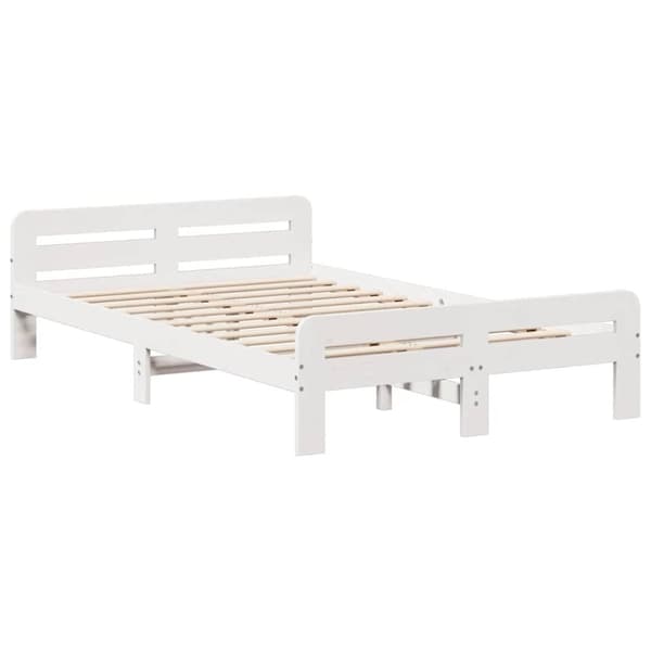vidaXL Sengeramme uten madrass hvit 135x190 cm heltre furu
