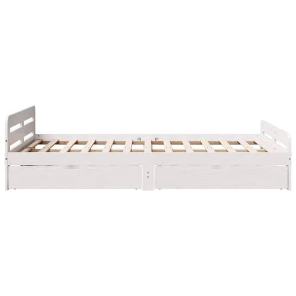 vidaXL Sengeramme uten madrass hvit 135x190 cm heltre furu