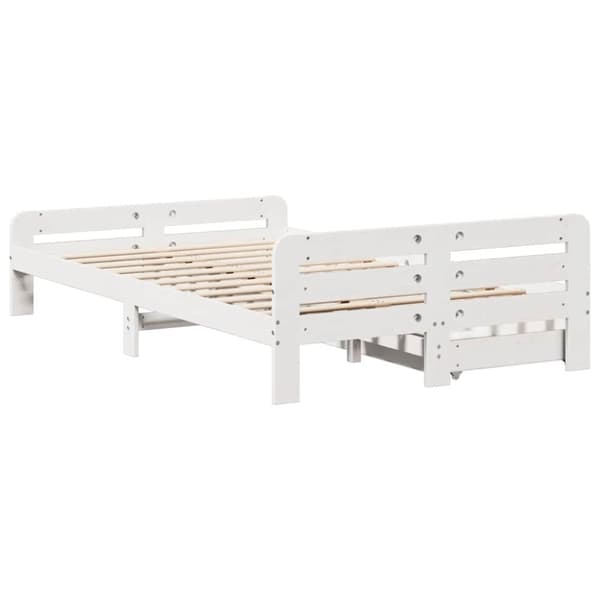 vidaXL Sengeramme uten madrass hvit 135x190 cm heltre furu
