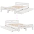Miniatyrbilde 10 av 11: vidaXL Sengeramme uten madrass hvit 135x190 cm heltre furu
