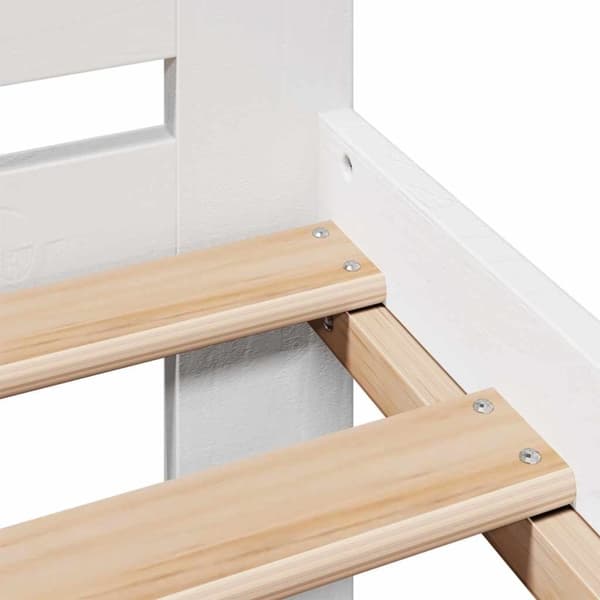 vidaXL Sengeramme uten madrass hvit 135x190 cm heltre furu