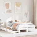 Miniatyrbilde 2 av 11: vidaXL Sengeramme uten madrass hvit 135x190 cm heltre furu
