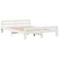 Miniatyrbilde 4 av 10: vidaXL Sengeramme uten madrass hvit 140x200 cm heltre furu