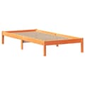 Miniatyrbilde 6 av 11: vidaXL Seng med bokhylle uten madrass voksbrun 90x200 cm heltre furu