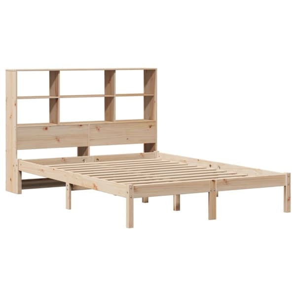vidaXL Seng med bokhylle uten madrass 120x200 cm heltre furu