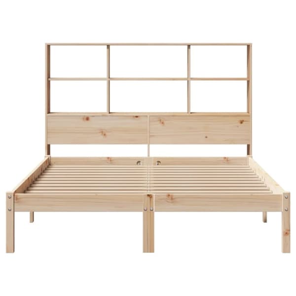 vidaXL Seng med bokhylle uten madrass 120x200 cm heltre furu