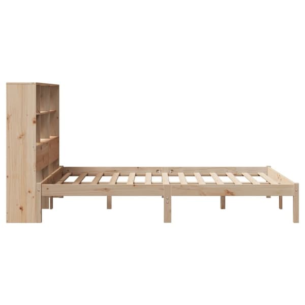 vidaXL Seng med bokhylle uten madrass 120x200 cm heltre furu