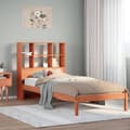 Miniatyrbilde 2 av 11: vidaXL Seng med bokhylle uten madrass voksbrun 90x190 cm heltre furu
