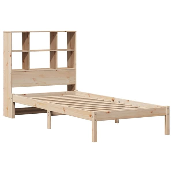 vidaXL seng med reol uden madras 75x190 cm massivt fyrretræ