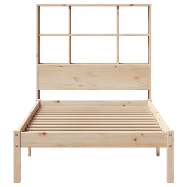 vidaXL seng med reol uden madras 75x190 cm massivt fyrretræ