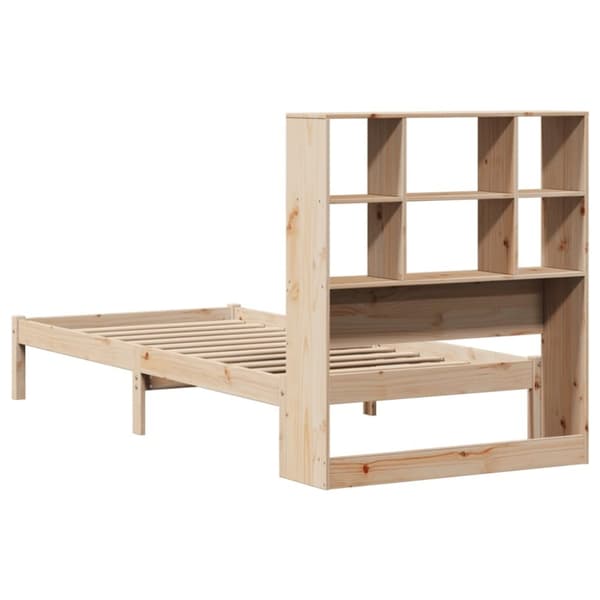 vidaXL seng med reol uden madras 75x190 cm massivt fyrretræ