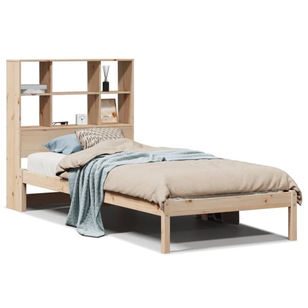 vidaXL seng med reol uden madras 75x190 cm massivt fyrretræ