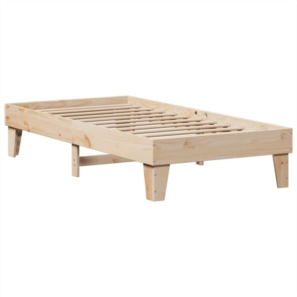 vidaXL sengeramme uden madras 75x190 cm massivt fyrretræ