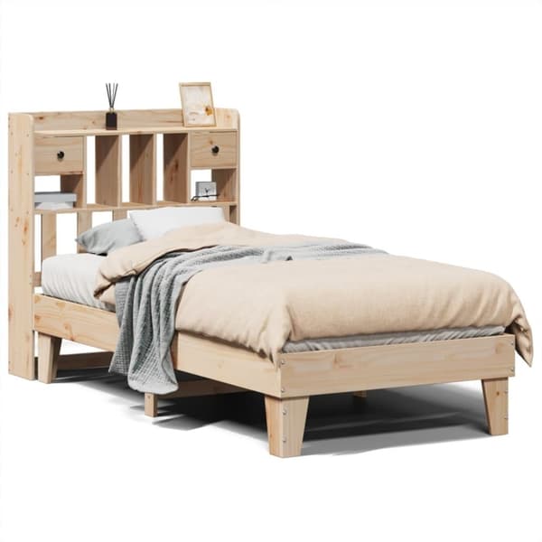 vidaXL sengeramme uden madras 75x190 cm massivt fyrretræ
