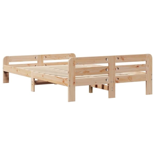 vidaXL Sengeramme uten madrass hvit 135x190 cm heltre furu