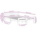 Miniatyrbilde 10 av 10: vidaXL Sengeramme uten madrass hvit 135x190 cm heltre furu