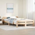 Miniatyrbilde 2 av 10: vidaXL Sengeramme uten madrass hvit 135x190 cm heltre furu