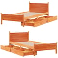 Miniatyrbilde 10 av 11: vidaXL Sengeramme uten madrass voksbrun 90x190 cm heltre furu