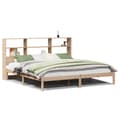 Miniatyrbilde 3 av 11: vidaXL Seng med bokhylle uten madrass 200x200 cm heltre furu