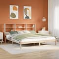 Miniatyrbilde 2 av 11: vidaXL Seng med bokhylle uten madrass 200x200 cm heltre furu