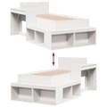 Miniatyrbilde 10 av 11: vidaXL Sengeramme uten madrass hvit 80x200 cm heltre furu