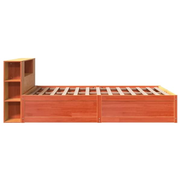 vidaXL Sängynrunko ilman patjaa vahanruskea 135x190 cm täysi mänty