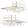 Miniatyrbilde 10 av 11: vidaXL Seng med bokhylle uten madrass hvit 140x190 cm heltre furu