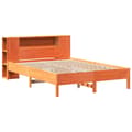 Miniatyrbilde 4 av 11: vidaXL Seng med bokhylle uten madrass voksbrun 120x190 cm heltre furu