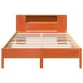Miniatyrbilde 5 av 11: vidaXL Seng med bokhylle uten madrass voksbrun 120x190 cm heltre furu