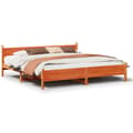 Miniatyrbilde 3 av 10: vidaXL Sengeramme uten madrass voksbrun 200x200 cm heltre furu